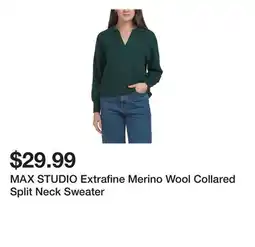 Marshalls MAX STUDIO Extrafine Merino Wool Collared Split Neck Sweater offer