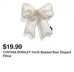 Marshalls CYNTHIA ROWLEY 14x16 Beaded Bow Shaped Pillow offer