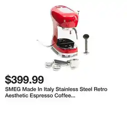 Marshalls SMEG Made In Italy Stainless Steel Retro Aesthetic Espresso Coffee Machine offer