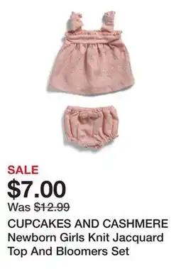 Marshalls CUPCAKES AND CASHMERE Newborn Girls Knit Jacquard Top And Bloomers Set offer