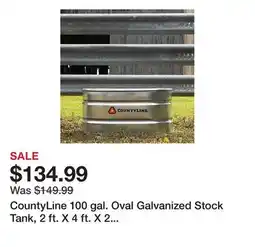 Tractor Supply Company CountyLine 100 gal. Oval Galvanized Stock Tank, 2 ft. X 4 ft. X 2 ft., WT224CL offer