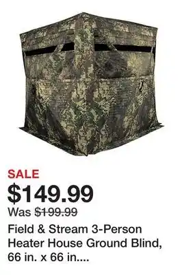 Tractor Supply Company Field & Stream 3-Person Heater House Ground Blind, 66 in. x 66 in. x 72 in offer