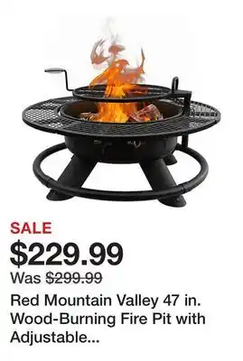 Tractor Supply Company Red Mountain Valley 47 in. Wood-Burning Fire Pit with Adjustable BBQ Grate, Deer Head offer