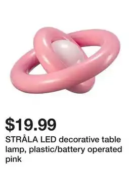 Ikea STRÅLA LED decorative table lamp, plastic/battery operated pink offer