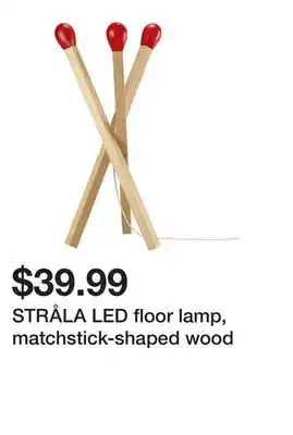 Ikea STRÅLA LED floor lamp, matchstick-shaped wood offer