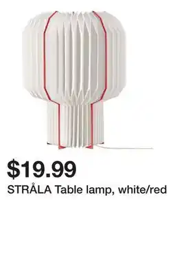Ikea STRÅLA Table lamp, white/red offer
