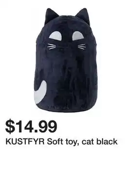Ikea KUSTFYR Soft toy, cat black offer