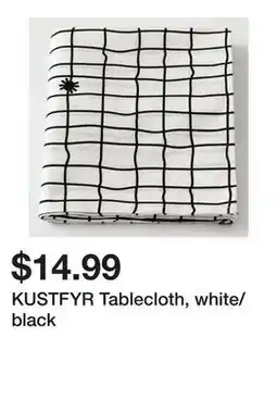 Ikea KUSTFYR Tablecloth, white/black offer