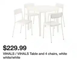 Ikea VIHALS / VIHALS Table and 4 chairs, white white/white offer