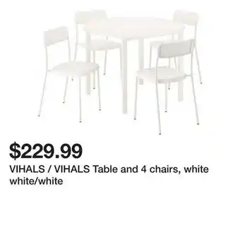 Ikea VIHALS / VIHALS Table and 4 chairs, white white/white offer