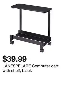 Ikea LÅNESPELARE Computer cart with shelf, black offer
