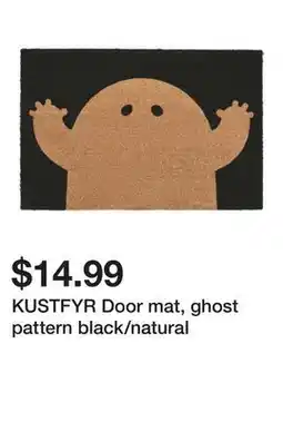 Ikea KUSTFYR Door mat, ghost pattern black/natural offer