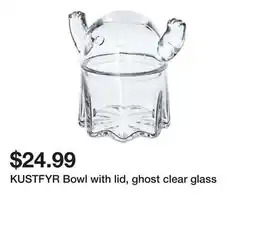 Ikea KUSTFYR Bowl with lid, ghost clear glass offer