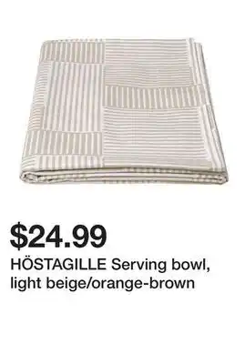 Ikea HÖSTAGILLE Serving bowl, light beige/orange-brown offer
