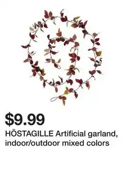 Ikea HÖSTAGILLE Artificial garland, indoor/outdoor mixed colors offer
