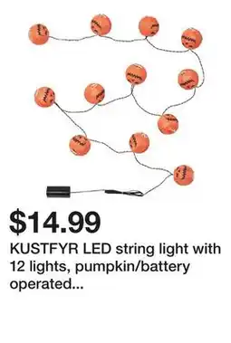 Ikea KUSTFYR LED string light with 12 lights, pumpkin/battery operated outdoor offer