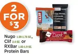 Heinen's Nugo 1.59-1.76 OZ., Clif 2.4 OZ. or RXBar 1.83-1.9 OZ offer