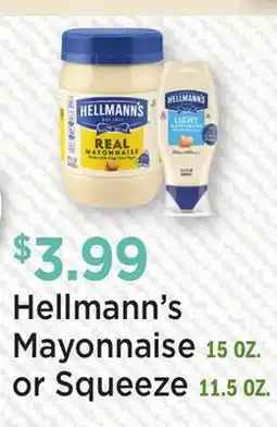 Heinen's Hellmann's Mayonnaise 15 OZ. or Squeeze 11.5 OZ offer