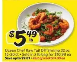 Winn Dixie Ocean Chef Raw Tail Off Shrimp offer