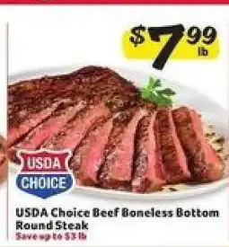 Winn Dixie USDA Choice Beef Boneless Bottom Round Steak offer
