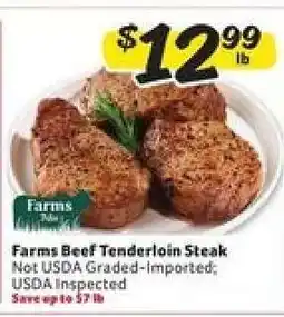 Winn Dixie Farms Beef Tenderloin Steak offer