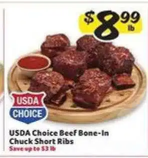 Winn Dixie USDA Choice Beef Bone-In Chuck Short Ribs offer