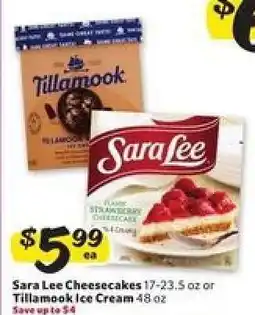 Winn Dixie Sara Lee Cheesecakes or Tillamook Ice Cream offer