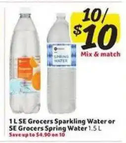Winn Dixie SE Grocers Sparkling Water or SE Grocers Spring Water offer
