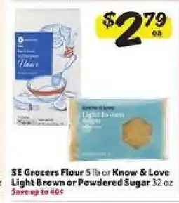 Winn Dixie SE Grocers Flour or Know & Love Light Brown or Powdered Sugar offer