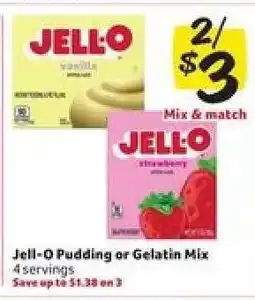 Winn Dixie Jell-O Pudding or Gelatin Mix offer
