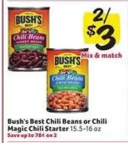 Winn Dixie Bush's Best Chili Beans or Chili Magic Chili Starter offer