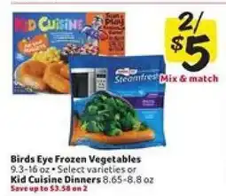 Winn Dixie Birds Eye Frozen Vegetables or Kid Cuisine Dinners offer