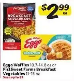 Winn Dixie Eggo Waffles or PictSweet Farms Breakfast Vegetables offer