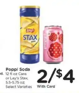 Kroger Poppi Soda or Lay's Stax offer