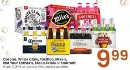 Albertsons Corona Extra Corona, White Claw, Pacifico, Mike's, Not Your Father's, Stella Artois or Smirnoff offer