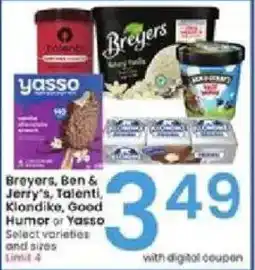 Albertsons Breyers, Ben & Jerry's, Talenti, Klondike, Good Humor or Yasso offer