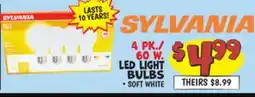 Ollie's 4 pk./60 w. LED Light Bulbs offer