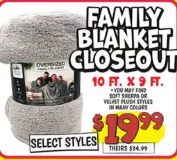Ollie's Family Blanket Closeout offer