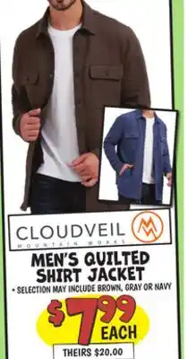 Ollie's MEN'S QUILTED SHIRT JACKET offer