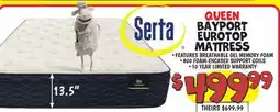 Ollie's QUEEN BAYPORT EUROTOP MATTRESS offer