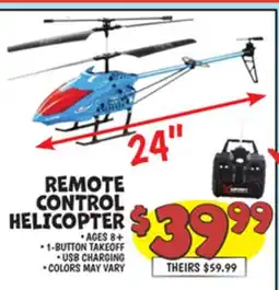 Ollie's REMOTE CONTROL HELICOPTER offer