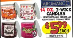 Ollie's AROMANCE 14 OZ. 3-WICK CANDLES offer