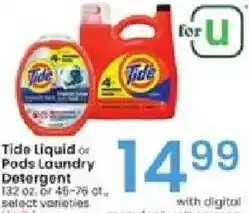 Albertsons Tide Liquid or Pods Laundry Detergent offer