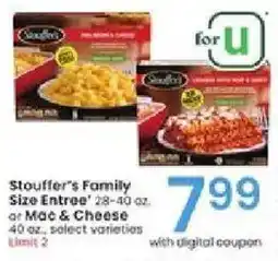 Albertsons Stouffer's Family Size Entree' or Mac & Cheese offer