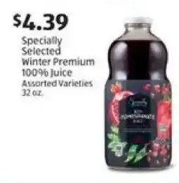 Aldi Specially Selected Winter Premium 100% Juice offer