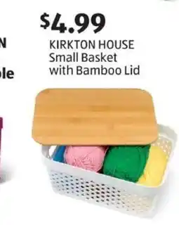 Aldi KIRKTON HOUSE Small Basket with Bamboo Lid offer