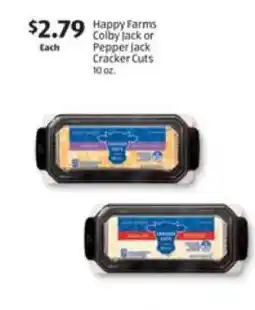 Aldi Happy Farms Colby Jack or Pepper Jack Cracker Cuts offer