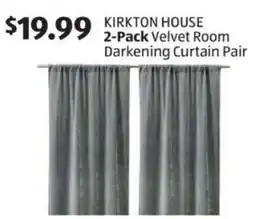 Aldi KIRKTON HOUSE 2-Pack Velvet Room Darkening Curtain Pair offer