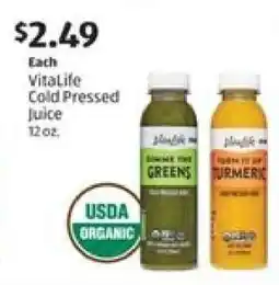 Aldi VitaLife Cold Pressed Juice offer