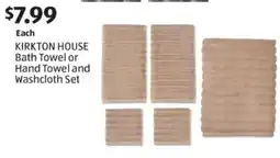 Aldi KIRKTON HOUSE Bath Towel or Hand Towel and Washcloth Set offer